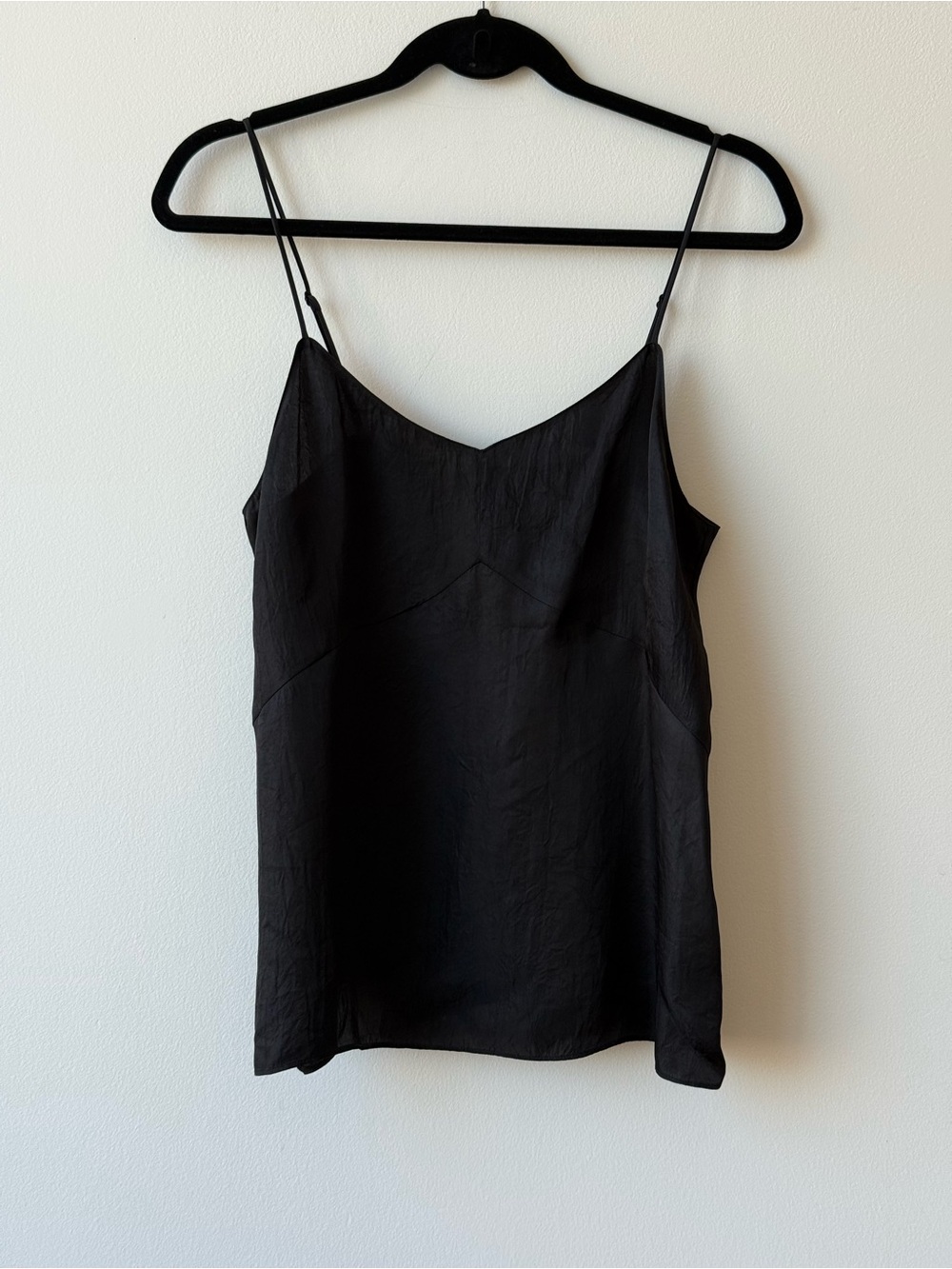 Tibi Black V-Neck Spaghetti Strap Cami Slip Top